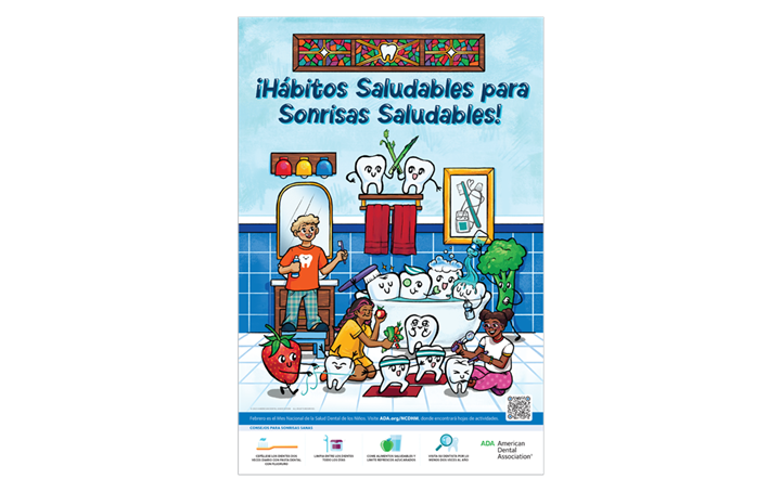 National Children's Dental Health Month Spanish Poster