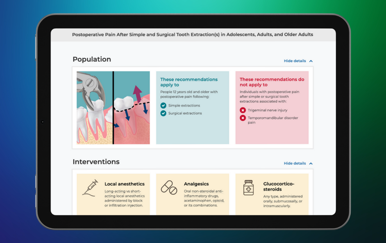 Living Guidelines on a tablet