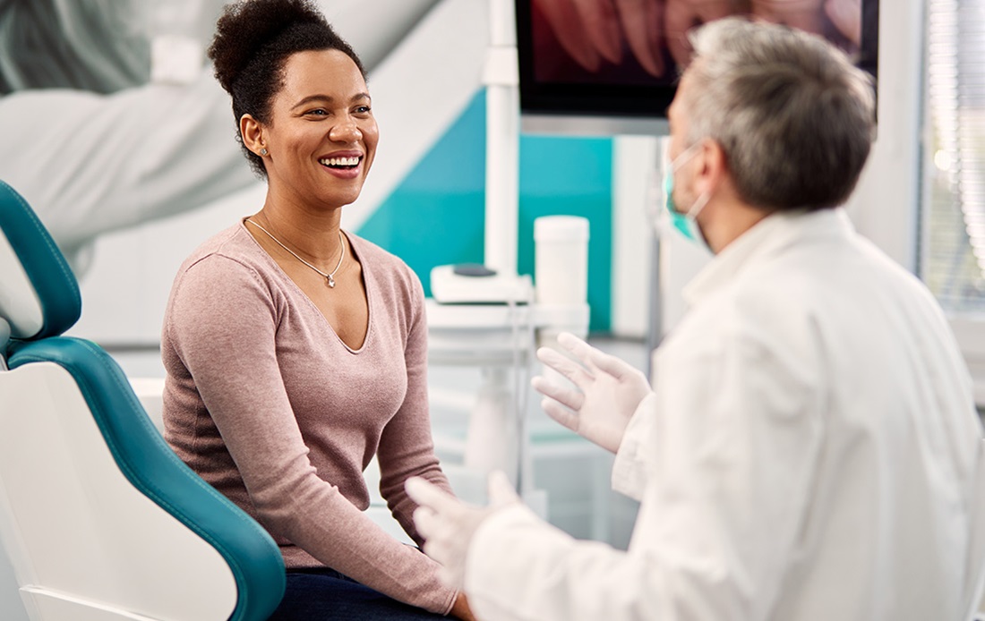 Dentist with patient