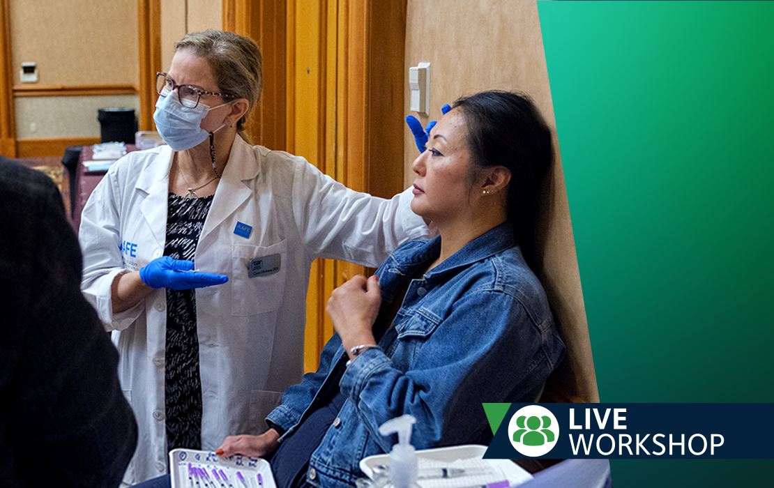 Dentist demonstrating Botox on a patient