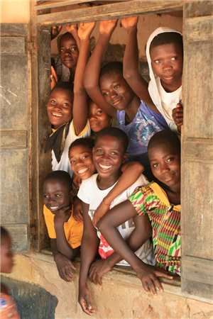 Children in window