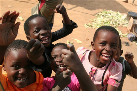 Kids playing in front of camera