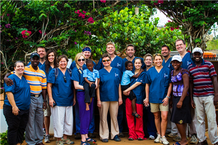 Dental team and patients