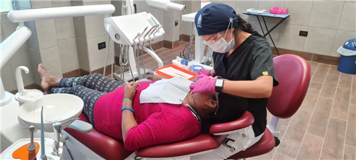 Volunteer working on patient in Guatemala