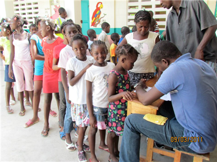 Children waiting at dental clinic