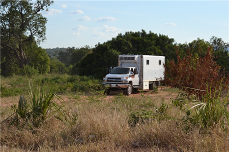 Large truck on dirt road