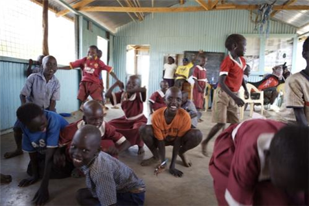 Kids playing in waiting area