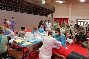 Dental Clinic Set up In Gymnasium