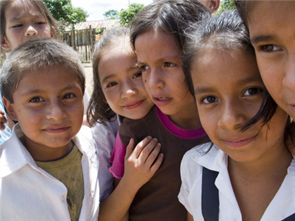 Close-up photo of six cute kids